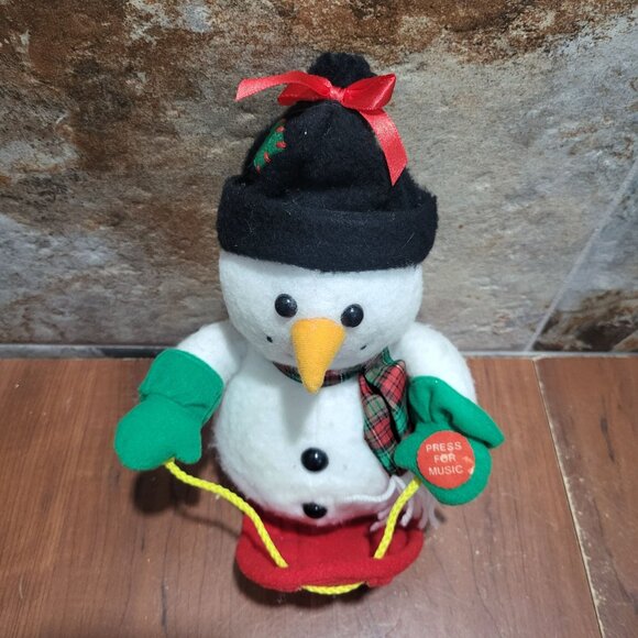 Animated Sledding Snowman Plush Singing Santa Claus Is Coming To Town - Picture 3 of 13